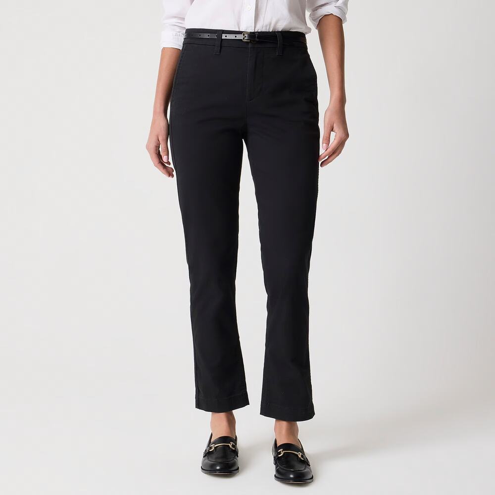 NWT J Crew Factory Petite High-rise Girlfriend Chino Pant in Black Size Petite 4
